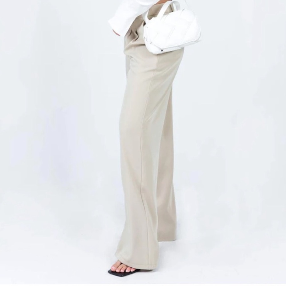 Princess Polly Cream Wide-Leg Pants